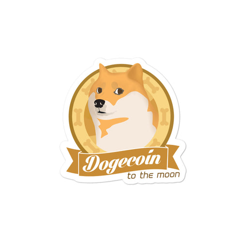 Dogecoin To the moon sticker